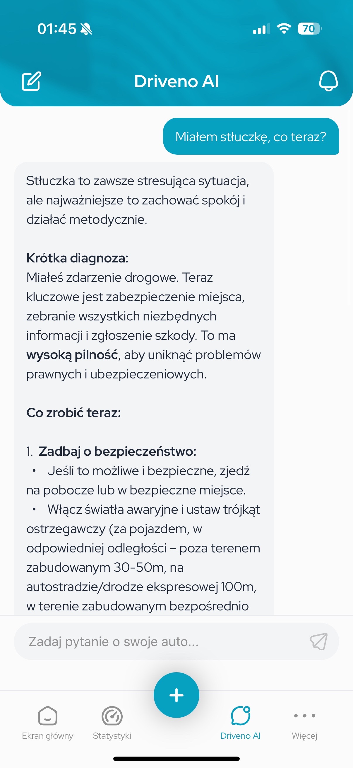 Driveno AI pomoc po stłuczce