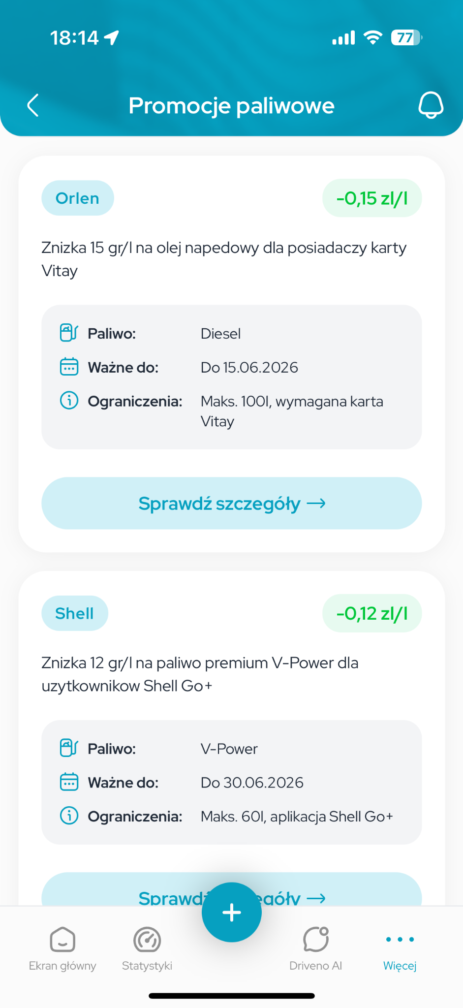 Promocje paliwowe w jednym miejscu w Driveno